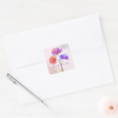 Sticker Carré Fleurs de maman rose jumelle pour la fête des mère (Enveloppe)