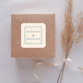 Sticker Carré Fleurs de mariage du milieu du siècle | Crème