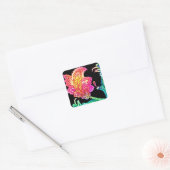 Sticker Carré Fleurs de néon (Enveloppe)