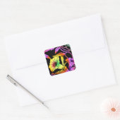 Sticker Carré Fleurs de néon (Enveloppe)