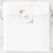 Sticker Carré Fleurs de Pampa pour Baby Shower Tan Terracotta (Sac)