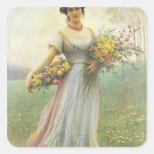 Sticker Carré Fleurs de printemps