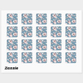 Sticker Carré Fleurs de printemps, feuille, design transparent (Feuille)