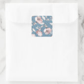 Sticker Carré Fleurs de printemps, feuille, design transparent (Sac)