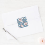Sticker Carré Fleurs de printemps, feuille, design transparent (Enveloppe)