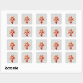Sticker Carré Fleurs de Puffy (Feuille)