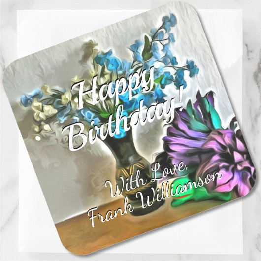 Sticker Carré Fleurs de soie et de rousseur 2190