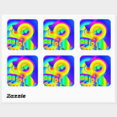 Sticker Carré Fleurs de soleil Abstraites (Feuille)