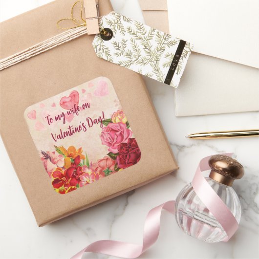 Sticker Carré Fleurs de Steampunk victorienne Coeurs Saint-Valen (Cadeaux)