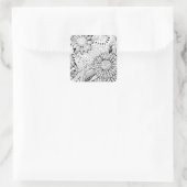 Sticker Carré Fleurs décoratives (Sac)