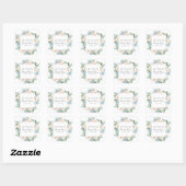 STICKER CARRÉ FLEURS DECOUVERTES BLEU TENDRE ROSE MONOGRAMME DE  (Feuille)