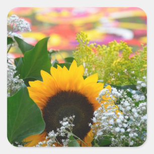 Sticker Carré Fleurs d'été