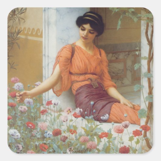 Sticker Carré Fleurs d'été (Devant)