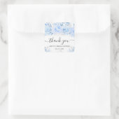 Sticker Carré Fleurs d'hiver bébé bleu aquarelle Shower de maria (Sac)