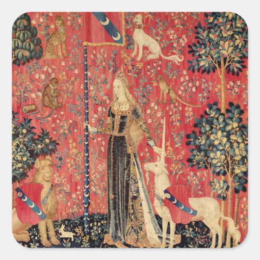 Sticker Carré Fleurs d'Imaginaires, Animaux (Devant)