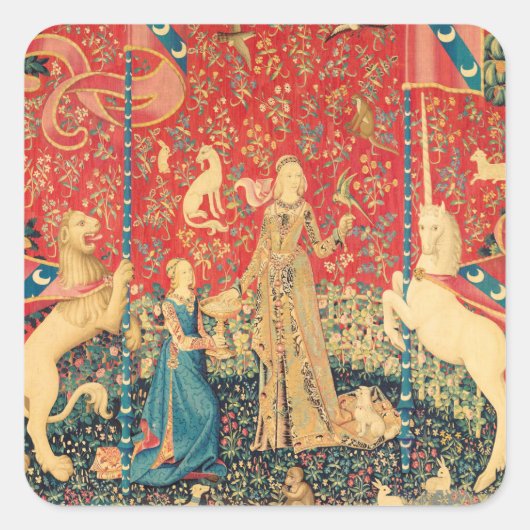 Sticker Carré Fleurs d'Imaginaires, Animaux (Devant)