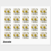 Sticker Carré Fleurs d'Iris aquarelle modernes (Feuille)