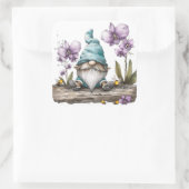 Sticker Carré Fleurs d'orchidées Gnome (Sac)