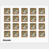 Sticker Carré Fleurs et fruits (Feuille)
