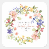 Sticker Carré Fleurs et libellules Fête des mariées de couronne (Devant)