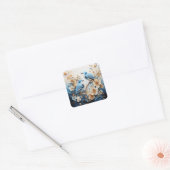 Sticker Carré Fleurs et Oiseaux (Enveloppe)