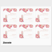 Sticker Carré Fleurs et Prosecco Enterrement de Vie de Jeune Fil (Feuille)