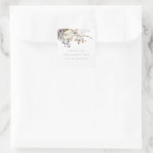 Sticker Carré Fleurs et Prosecco Remerciements Fleuris Enterreme (Sac)