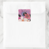 Sticker Carré Fleurs et vinyle (Sac)
