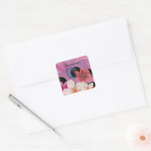 Sticker Carré Fleurs et vinyle (Enveloppe)