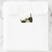 Sticker Carré fleurs Extraordinaires d'ivoire brun (Sac)