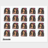 Sticker Carré Fleurs Fiesta Feminine Floral (Feuille)