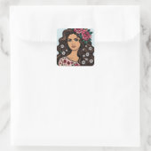 Sticker Carré Fleurs Fiesta Feminine Floral (Sac)