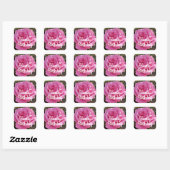 Sticker Carré Fleurs florales roses Roses rose (Feuille)