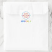 STICKER CARRÉ FLEURS LOTUS COLORÉES MANDALA (Sac)
