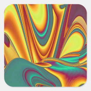 Sticker Carré Fleurs Magiques de Printemps Été Automne