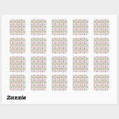 Sticker Carré Fleurs merveilleuses conception (Feuille)