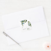 Sticker Carré Fleurs Moderne Nom Propre Professionnel (Enveloppe)