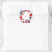 Sticker Carré Fleurs Moderne Nom Propre Professionnel (Sac)