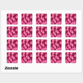 Sticker Carré Fleurs modernes arbres de Noël - vin & rose (Feuille)