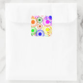 Sticker Carré Fleurs multicolores (Sac)