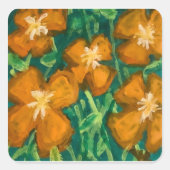 Sticker Carré Fleurs orange (Devant)