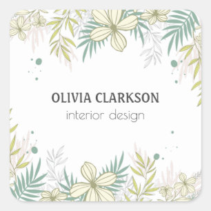 Sticker Carré Fleurs Pastel