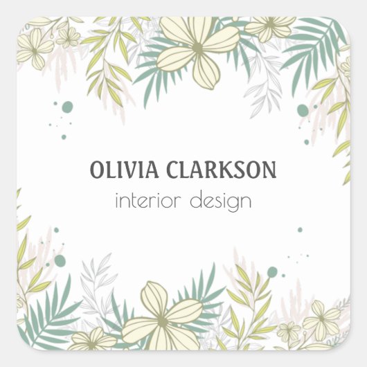 Sticker Carré Fleurs Pastel (Devant)