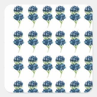 Sticker Carré Fleurs Pressées, Boho Fleur sauvage Cottagecore