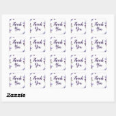 Sticker Carré Fleurs printanières délicates Mariage floral viole (Feuille)