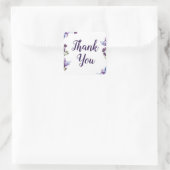 Sticker Carré Fleurs printanières délicates Mariage floral viole (Sac)