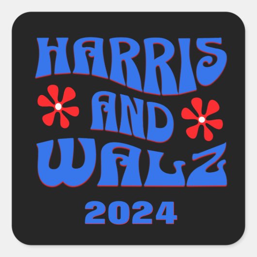 Sticker Carré Fleurs rétro Harris & Walz (Devant)