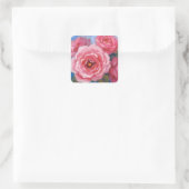 Sticker Carré Fleurs roses (Sac)