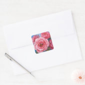 Sticker Carré Fleurs roses (Enveloppe)