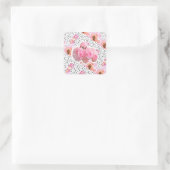 Sticker Carré Fleurs roses (Sac)